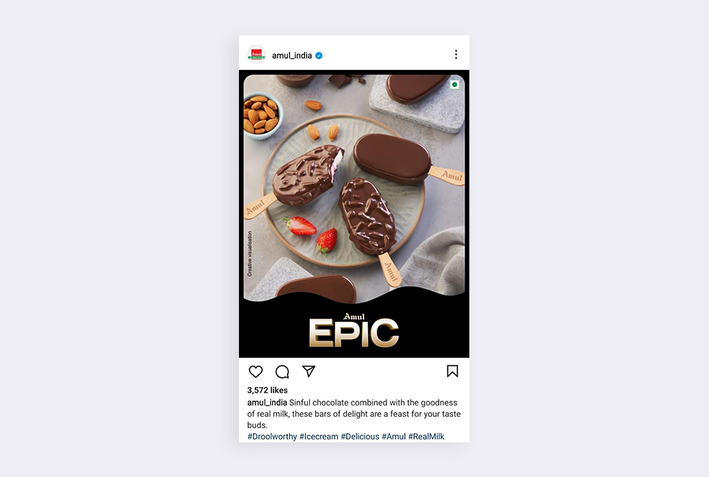 Amul product instagram post