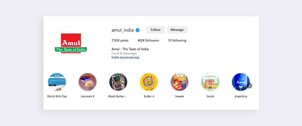 Amul instagram handle