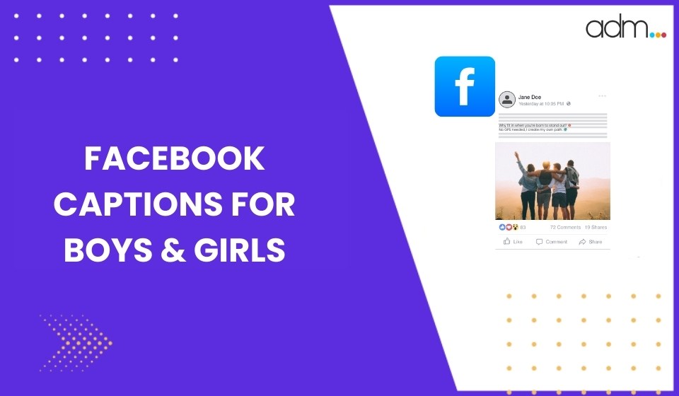 Facebook Captions for Boys & Girls